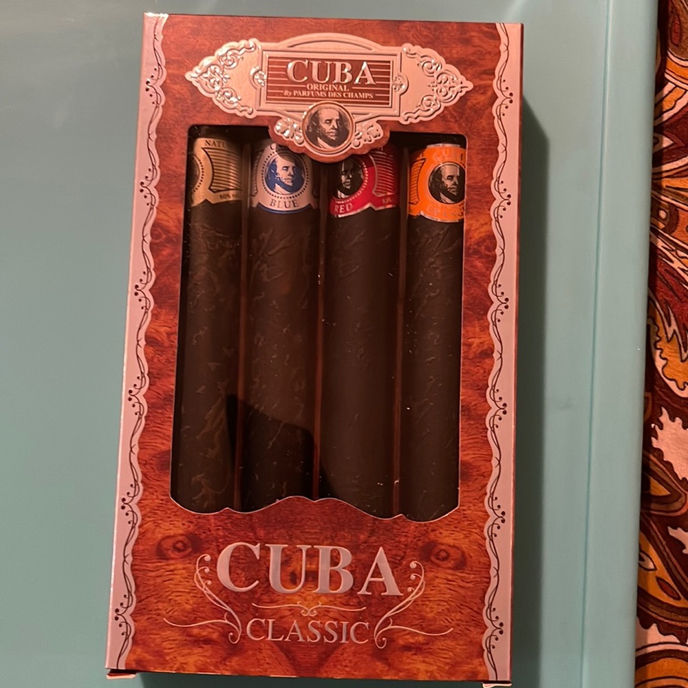 Cuba Variety By Cuba Men 4 Piece Variety spray With Cuba Gold,Blue, Red & orange